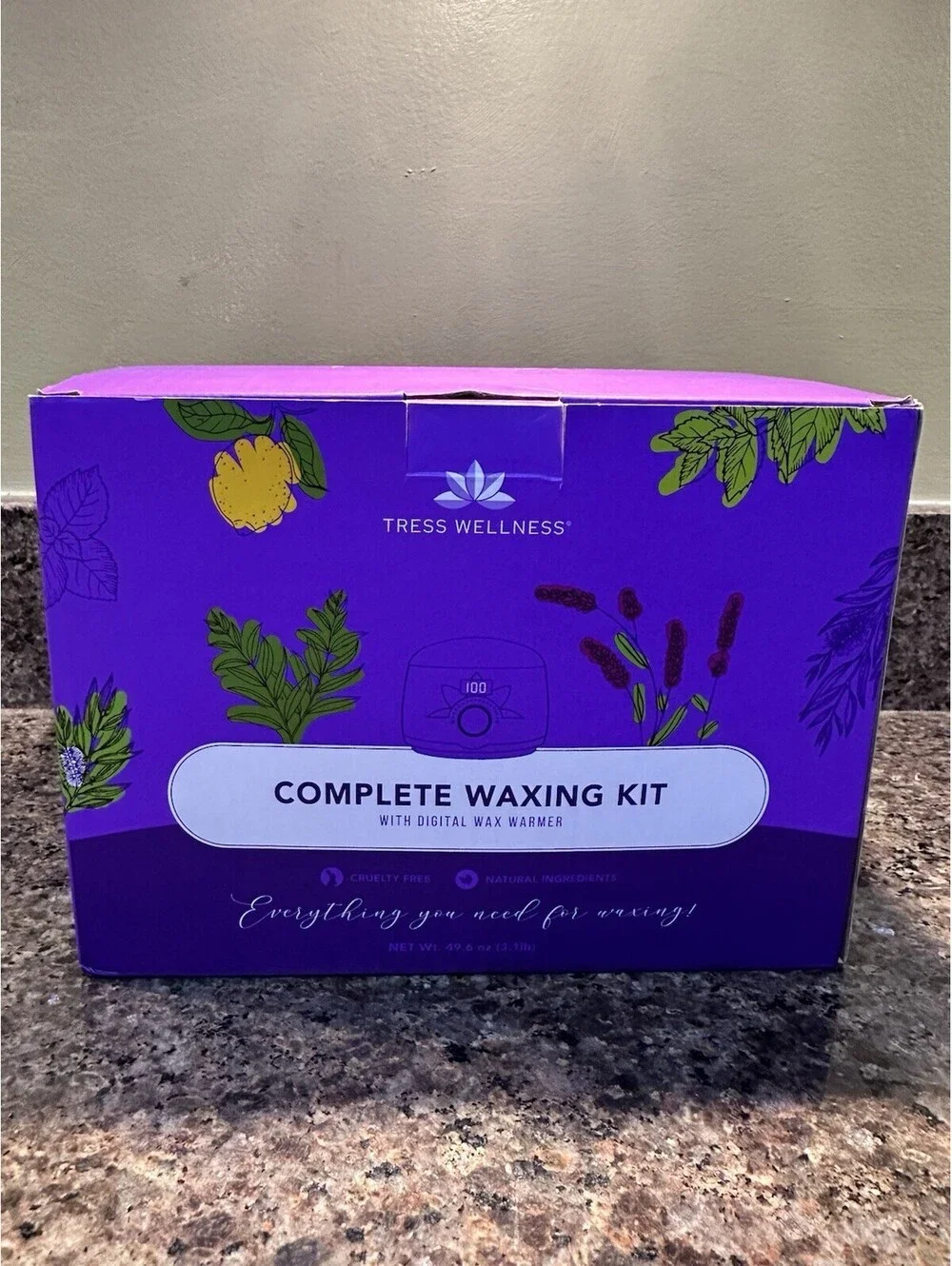 Tress Wellness Hair Removal Waxing Kit W/Digital Wax Warmer Used Works READ!